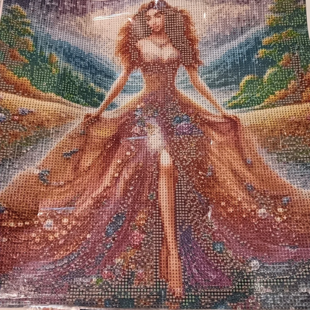 Elegant Diamond Art Paint Kit with Woman in Gown 40x40